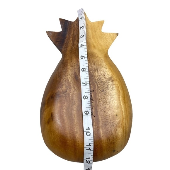 Monkey Pod Wood Serving Snack Bowl Set Carved Pineapple Vintage Tiki Decor - Picture 7 of 12